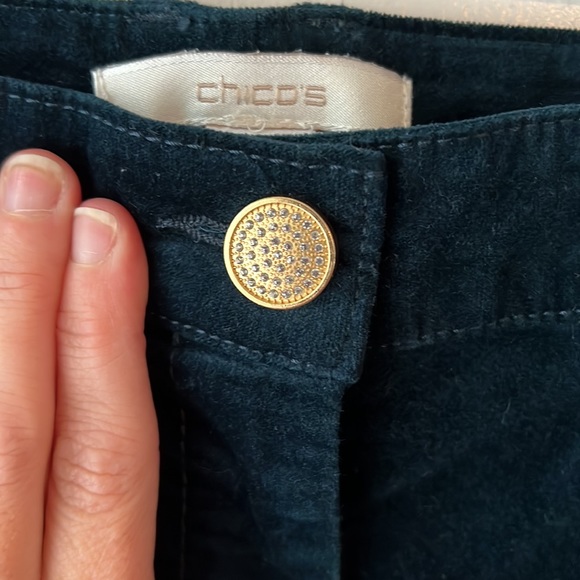 Chico’s size 1.5 (medium 10) blue velvet pants. - Picture 3 of 11